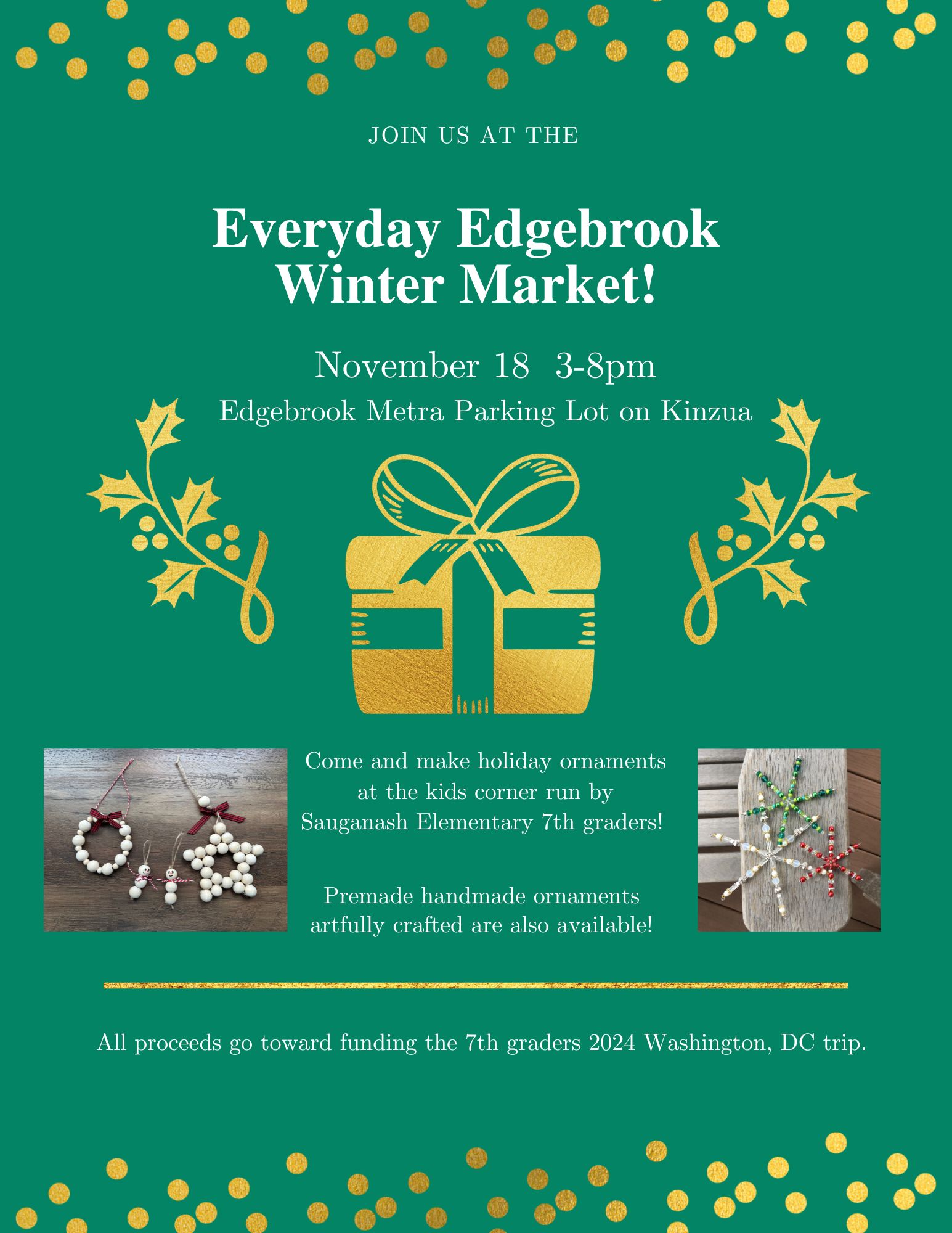 Everyday Edgebrook Winter Market Pop Up Fundraising Event